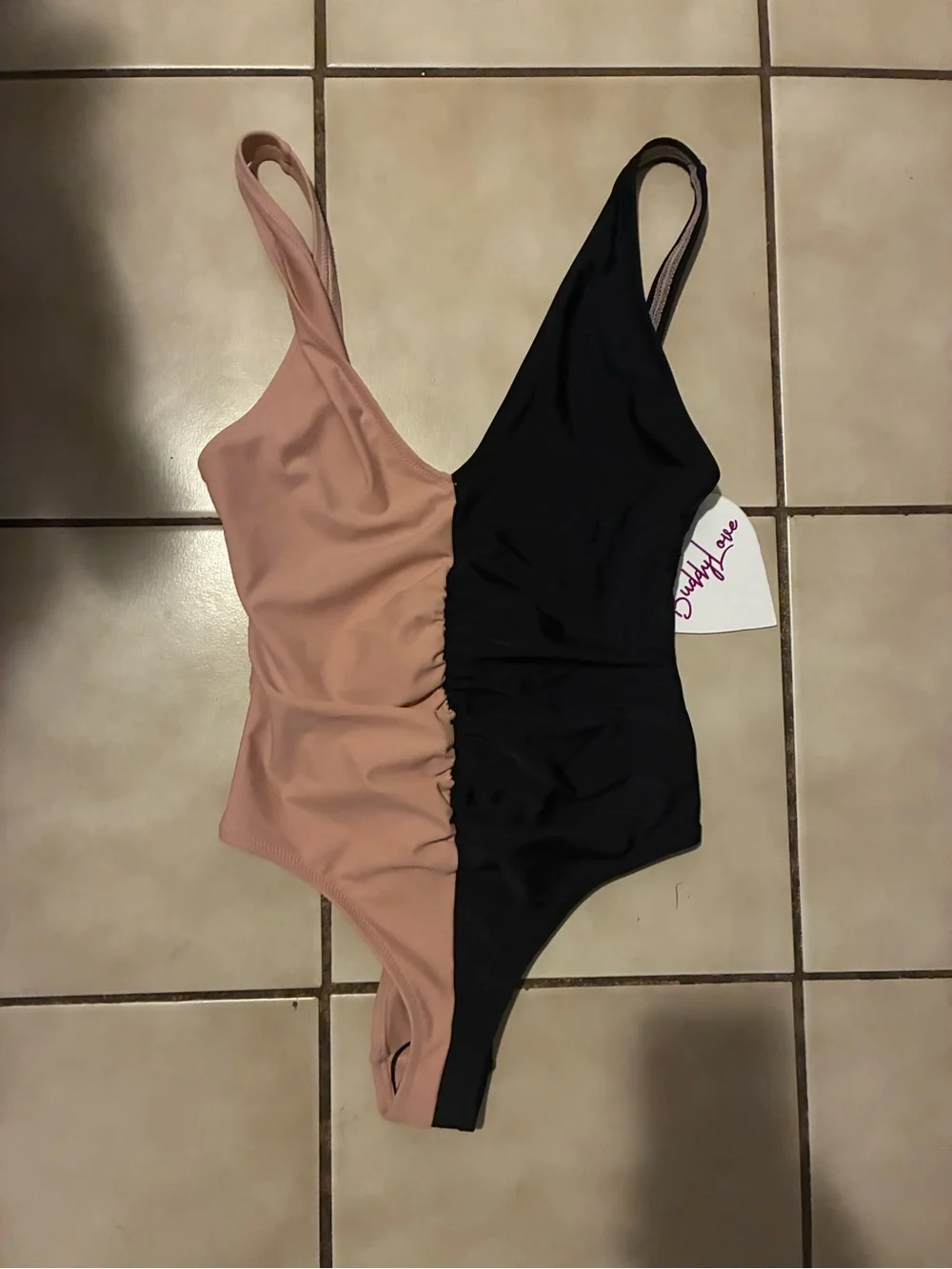 Buddy Love Black and Nude Pink One-Piece Swimsuit